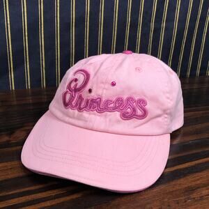 Walt Disney World Princess Pink Embroidered Adjustable Strap Youth Hat Glitter